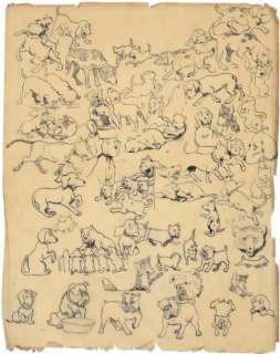 Benjamin Rabier | Etudes de personnages animaliers, en particulier des attitudes | Coutau Bégarie