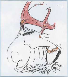 Leiji Matsumoto’s Hand-Drawn Color Shikishi "The Tale of the Queen Millennia (Shin Taketori Monogatari: Sennen Joou) Years Queen" | Mandarake (Big Web)