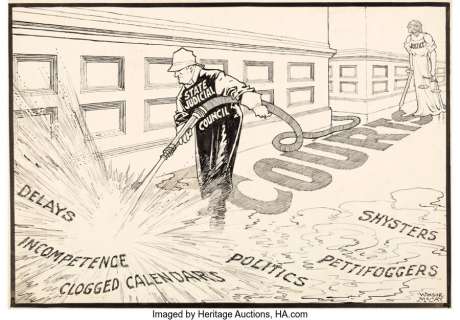 McCay, Winsor | Winsor McCay Cleaning Up the Courts Editorial Comics Panel Original Art (New York Herald, 1900s).... | Heritage