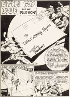 Artist, Unknown | Jon L. Blummer (attributed) Little Boy Blue and the Blue Boys Unpublished Story Page Original Art (DC, c. 1949).... | Heritage