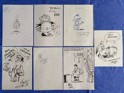 Midam / Gos / Derib / Rodrigue / Cauvin / Divers Auteurs | Gos / Midam / Derib / divers auteurs - 7x dédicace - (1997) | Catawiki