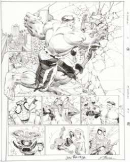 Romita Jr., John - John Romita Jr. and Scott Hanna Peter Parker: Spider-Man #14 Double Page Spread 9-10 Original Art (Marvel, 2000)....