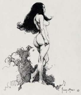 Frazetta, Frank | Frank Frazetta - Standing Nude Girl Ink Drawing Original Art (undated).... | Heritage