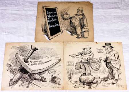 Political Cartoons by Lute Pease (3) | Goldfinch Auctions