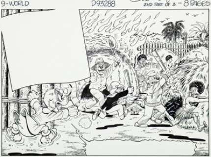 Rosa, Don | Don Rosa Anders And & Co. [Donald Duck & Company] #1994-15 Chapter 3 Splash Page and Story Page 9 Uncle Scrooge Or... (Total: 3 Original Art) | Heritage