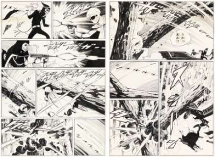Jiro Kuwata Moonlight Mask / Gekko Kamen Manga Story Pages 34 and 35 Group of 2 (Shonen Club, 1957).... (Total: 2 Original Art) | Heritage