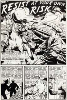Robert Webb and Iger Studio - Bruce Gentry Comics Unpublished 9-Page Story "Resist at Your Own Risk!" Original Art (...