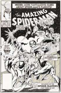 Mark Bagley and Randy Emberlin - The Amazing Spider-Man #370 Cover Original Art (Marvel, 1992)....