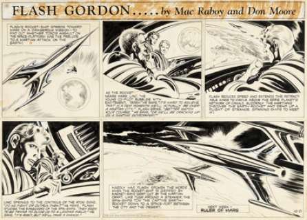 Mac Raboy - Flash Gordon Sunday Comic Strip Original Art dated 10-21-1951 (King Feature Syndicate, 1951).