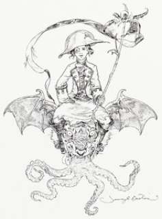 Jeremy Bastian Cursed Pirate Girl and Kraken Illustration Original Art (c. 2014-15).