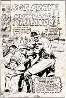 Dick Ayers and Syd Shores Sgt. Fury and the Howling Commandos #90 Cover Original Art (Marvel, 1971).