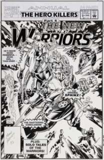 Mark Bagley and Randy Emberlin The New Warriors Annual #2 Cover Original Art (Marvel, 1992).