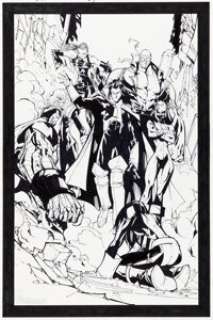 Humberto Ramos and Carlos Cuevas X-Men #201 Splash Page 22 Original Art (Marvel, 2007).
