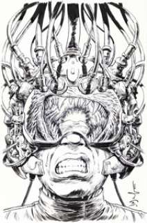 Dave Wachter Godzilla: Cataclysm #4 Cover Original Art (IDW Publishing, 2014).