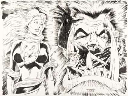 Grant Miehm and Keith Wilson Elementals #19 Wraparound Cover Original Art (Comico, 1987). (Total: 3 Items)