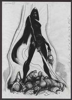 WALKING DEAD PRODUCTION ART JOHN WATKISS: MICHONNE Issue #4 Preliminary Sketch