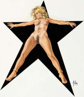 Aslan (Alain Gourdon) - Chained Woman Illustration Original Art (undated).