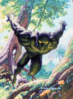 1994 Fleer Marvel Masterpieces #8 Black Panther - Original Trading Card Artwork, Preliminary Sketch & PSA 10 Card by Greg and Tim Hildebrandt | Heritage