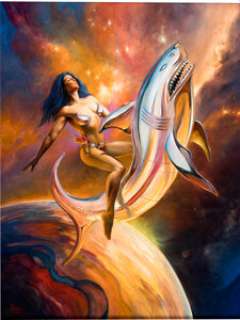 Julie Bell Fantasy Calendar 2025 January Painting Original Art (Workman Publishing, 2024).