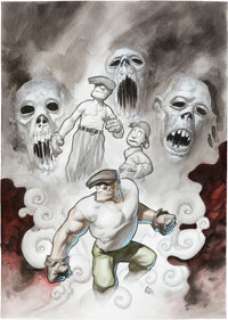 Eric Powell The Goon #2 Enfance Assassine Cover Original Art (Delcourt, 2005).