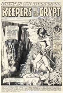 Barry Smith and Tom Sutton Conan the Barbarian #8 Splash Page 1 Original Art (Marvel, 1971).