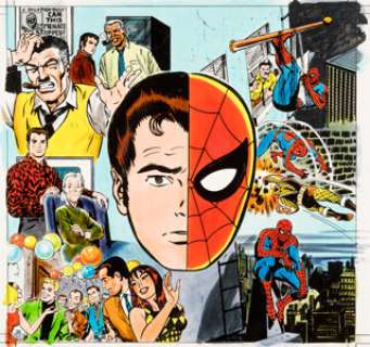 John Romita Sr. The Amazing Spider-Man 1978 Calendar Back Cover Production Color Original Art (Marvel, 1978). | Heritage