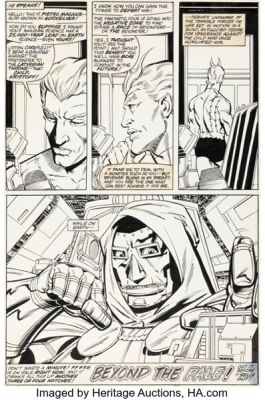 Jackson "Butch" Guice and José Marzán Jr. Fantastic Four Annual #21 Dr. Doom / Quicksilver Story Page 10 Original Art (Marvel, 1988).