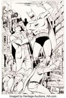 Will Eisner Detective Comics #600 Batman, Robin, and the Spirit "Tribute" Illustration Original Art (DC, 1989). | Heritage