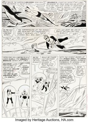 Mike Sekowsky and Bernard Sachs Justice League of America #1 Green Lantern and Aquaman Story Page 15 Original Art (DC, 1960). | Heritage