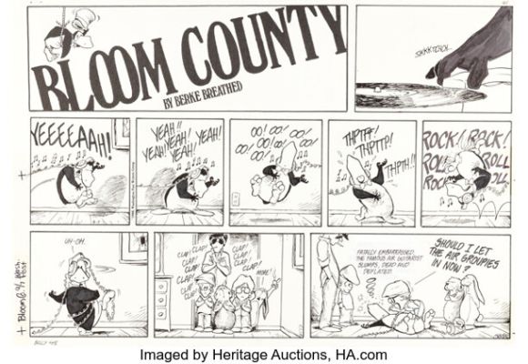 Berke Breathed Bloom County Sunday Comic Strip Original Art dated 9-7-86 (Washington Post Writers Group, 1986). | Heritage