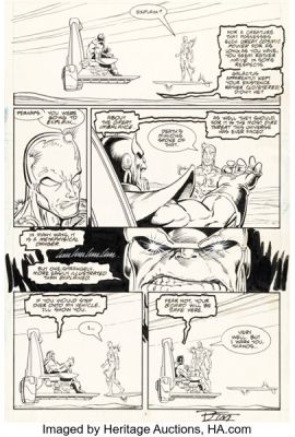 Ron Lim and Tom Christopher Silver Surfer #35 Thanos Story Page 2 Original Art (Marvel, 1990). | Heritage