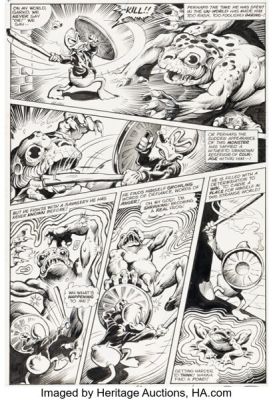 Frank Brunner Giant-Size Man-Thing #4 Howard the Duck Story Page 8 Original Art (Marvel, 1975).