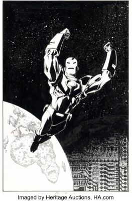 Dave Johnson Iron Man Annual #13 Splash Page 1 Original Art (Marvel, 1992).
