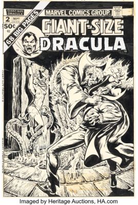 Pablo Marcos Giant-Size Dracula #2 Bondage Cover Original Art (Marvel, 1974).