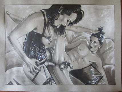 David Ducarteron | David Ducarteron - dessin original "BI-SEX" | Catawiki