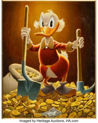 Carl Barks Pick and Shovel Laborer Uncle Scrooge Painting Original Art (1974). (Total: 5 Items) | Heritage