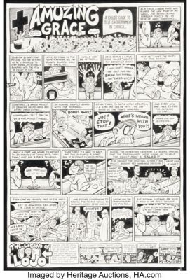 Joe Matt Snarf #15 "Amuzing Grace" Peepshow Complete 1-Page Story Original Art (Kitchen Sink Press, 1990). | Heritage