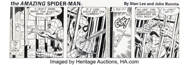 John Romita Sr. The Amazing Spider-Man Daily Comic Strip Original Art dated 1-17-79 (Marvel/Register & Tribune Syndicate Inc., 1979). | Heritage