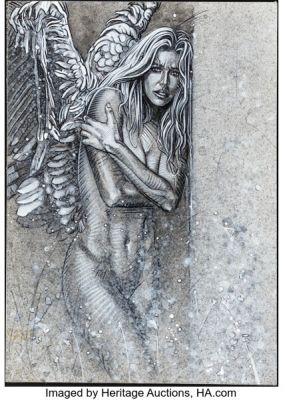 Carlos Diez Angel Kim Basinger Illustration Original Art (2014). | Heritage