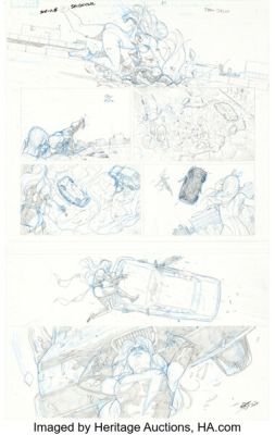 Iban Coello She-Hulk Sensational #1 "Ladies‘ Night" Preliminary Story Page 14 Original Art (Marvel, 2010).