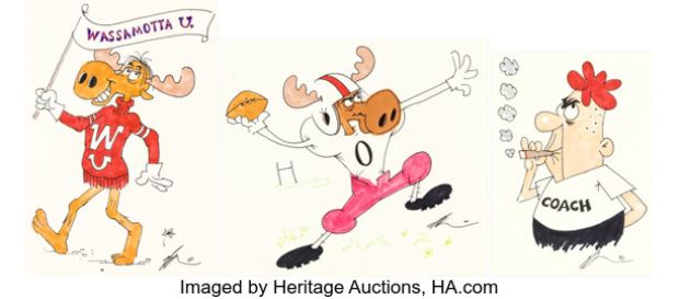 Rocky and Bullwinkle Wossamotta U. Bullwinkle Original Art Group of 3 Signed by Gerard Baldwin (Jay Ward, 1990s). (Total: 3 Items) | Heritage