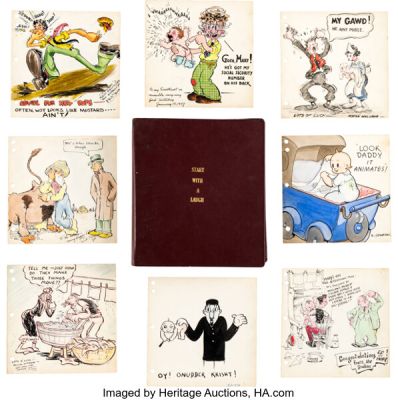 Start with a Laugh Studio Gift Portfolio of 40 Original Illustrations (Fleischer Studios, c. 1937). | Heritage