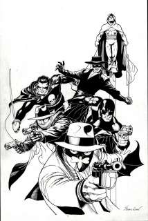 Sean Chen - Masks #6 Cover (Green Hornet, Black Bat, Shadow, Zorro, Black Terror, Green Llama) 2012