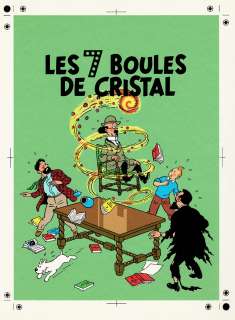 Hergé (Studios) | Tintin, Les 7 Boules de Cristal, bleu de coloriage et son film noir pour la couverture de l’album. | Septimus