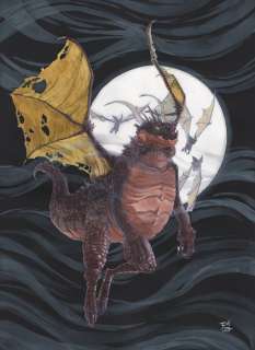 Michele "Emoglochina" Poli | Michele "Emoglochina" Poli - original artwork "Wandering Draghost" - (2023) | Catawiki