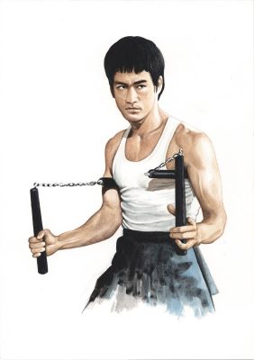 Bunya Watanabe Hand-Drawn Color Manuscript "Bruce Lee" | Mandarake (Big Web)