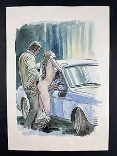 Milo Manara - Illustrazione Originale "Esibizione" - Firmata | Catawiki