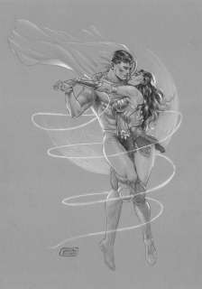 De Luca, Giuseppe - 1 Original drawing - Superman & Wonder Woman | Catawiki