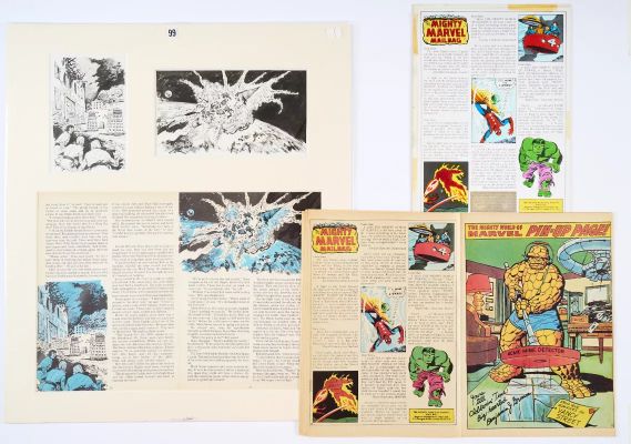 Lot 99 - Dalek/Terror Force. Two original artworks by Edgar Hedges for The Dalek Annual (1976) pgs 20 & 21 | Comic Book Auctions ltd