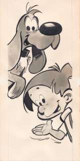 Roba 1930-2006. Boule et Bill. Encre de Chine et lavis noir pour une illustration… | Art Richelieu